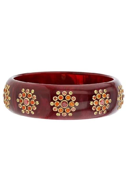 Yellow Sapphire Burgundy Bakelite Bangle