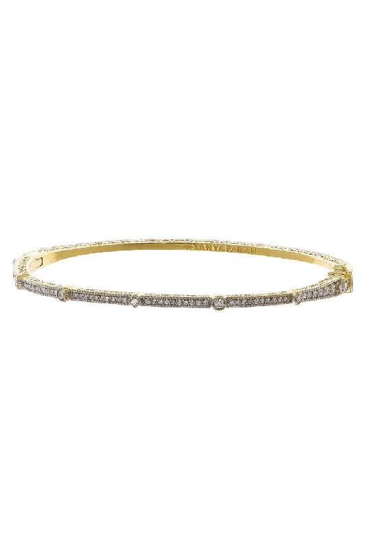 Modern Etruscan Petite Diamond Bangle