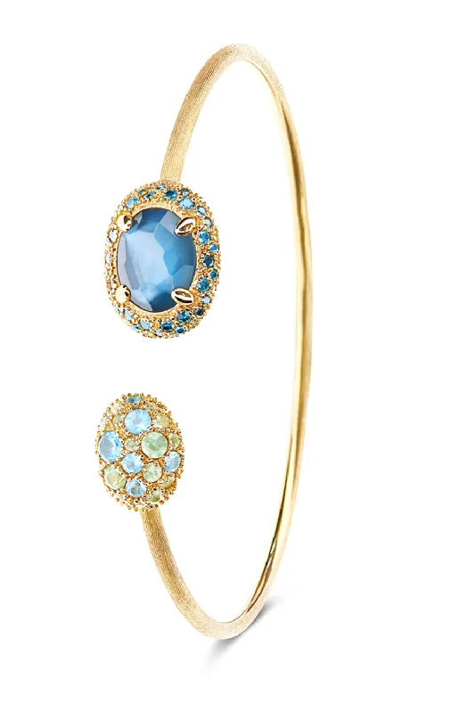 Reverse Swiss Blue Topaz Bangle