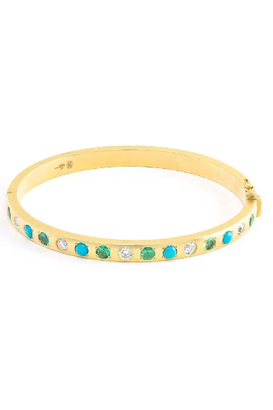 Turquoise Diamond Gypsy Bangle