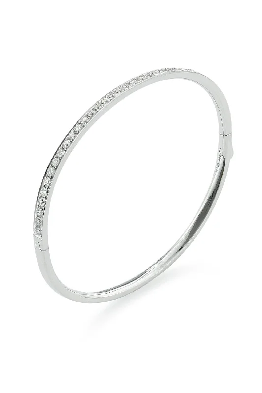 Uno Diamond Bangle - White Gold